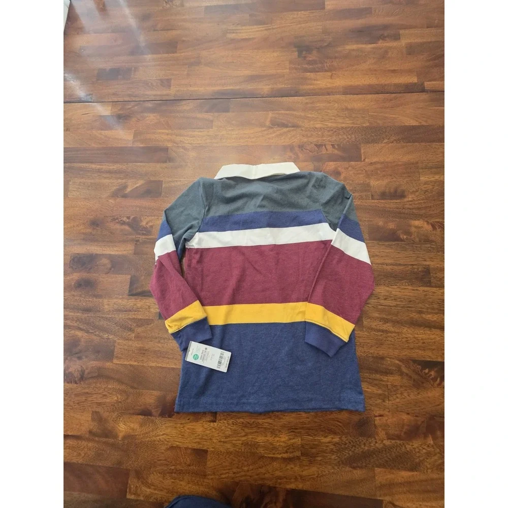 Carter's Kid Boys Size 7 Long Sleeve Striped Polo Collared Button Multicolor 039